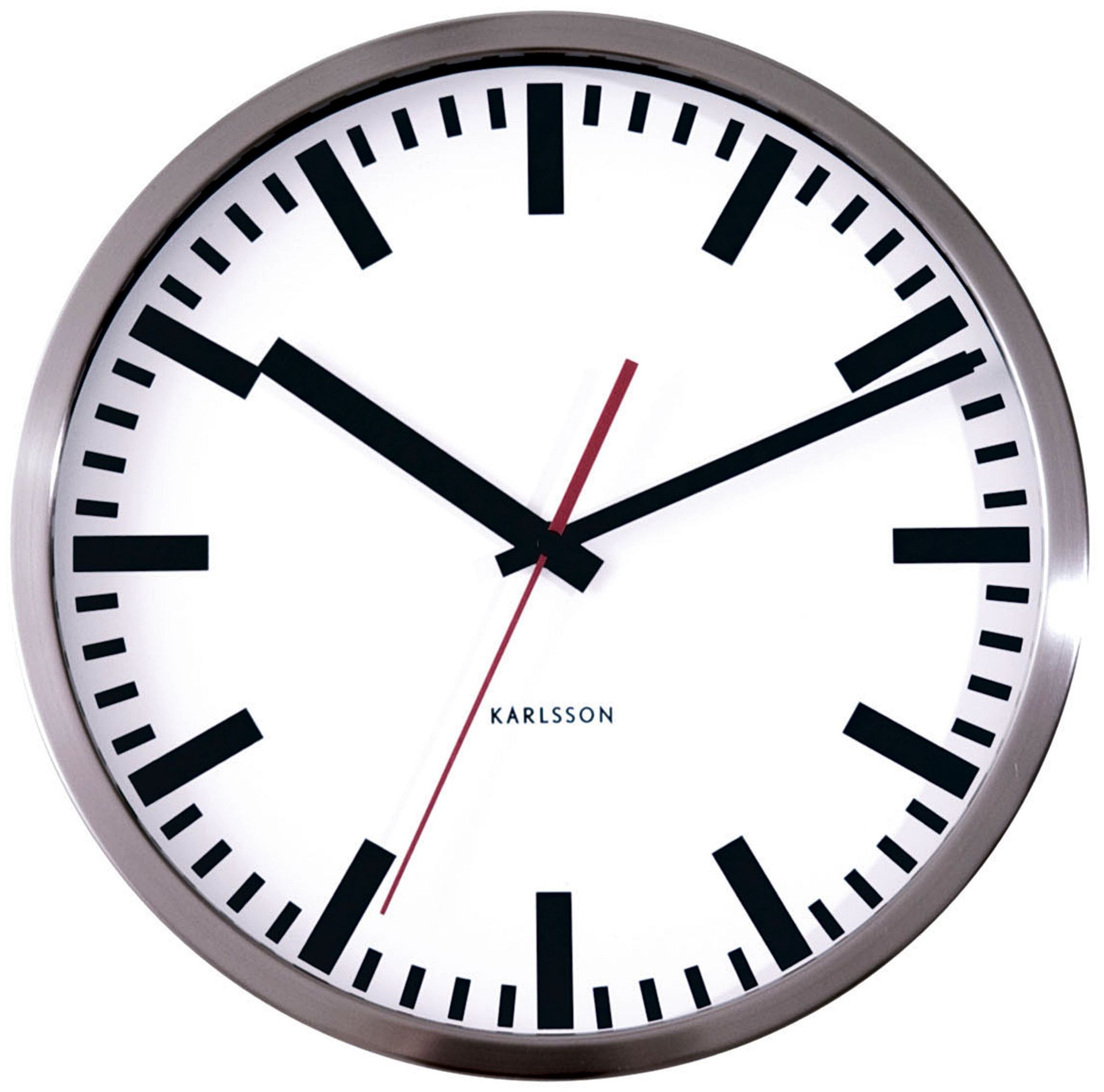 Wanduhr Karlsson Station Steel KA850290 G nstig Auf Laclock de Kaufen 