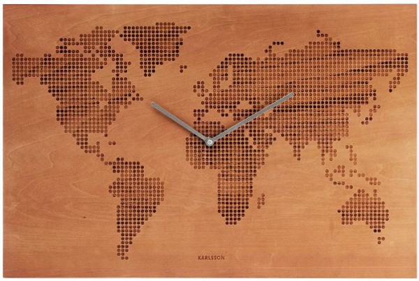 WANDUHR WORLDMAP WOOD